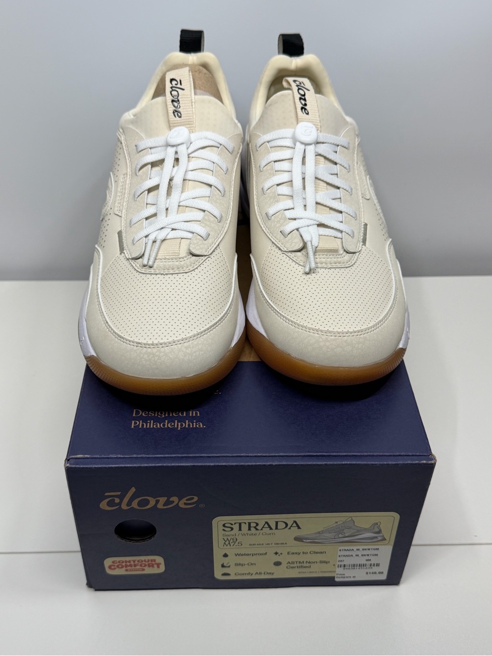 NWT Clove Strada Waterproof Non-Slip Shoes Sand White Gum Women’s 9